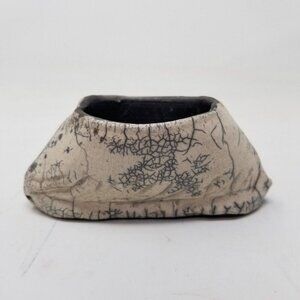 Raku Style Ceramic Planter Signed by FUJII Pottery